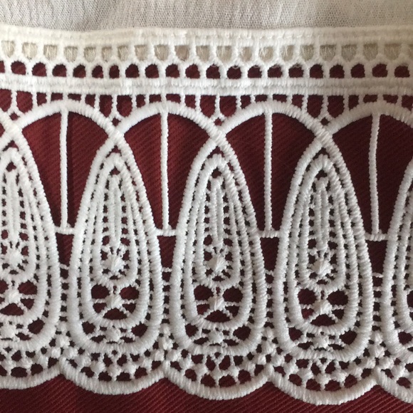 Cato Lace Accent Peasant Top Cream XL - Picture 4 of 6